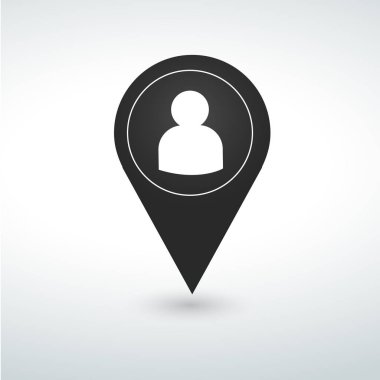 İnsanlar PIN harita PIN simgesi beyaz bir arka plan üzerinde.