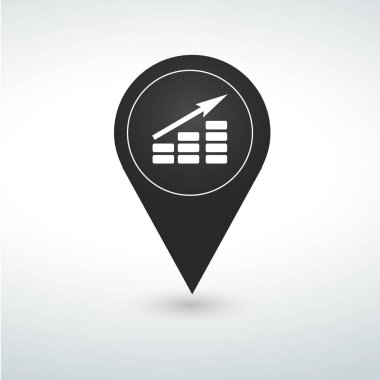 drowth PIN harita PIN simgesi beyaz bir arka plan üzerinde.