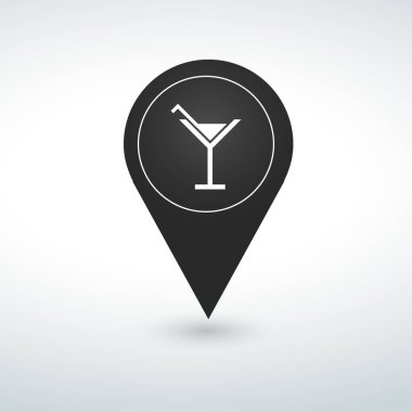 beyaz bir arka plan bir beverake PIN harita PIN simgesini.