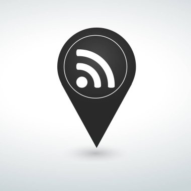 WiFi PIN harita PIN simgesi beyaz bir arka plan üzerinde.
