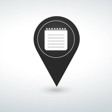 defter PIN harita PIN simgesi beyaz bir arka plan üzerinde.