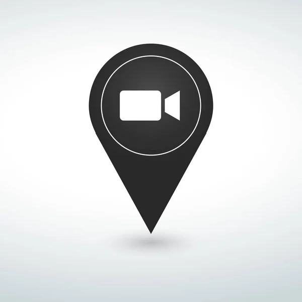 Βίντεο Καρφίτσα Καρφίτσα Εικονίδιο Δοκιμαστικό Σωλήνα Pin Χάρτη Pin Εικονίδιο — Διανυσματικό Αρχείο
