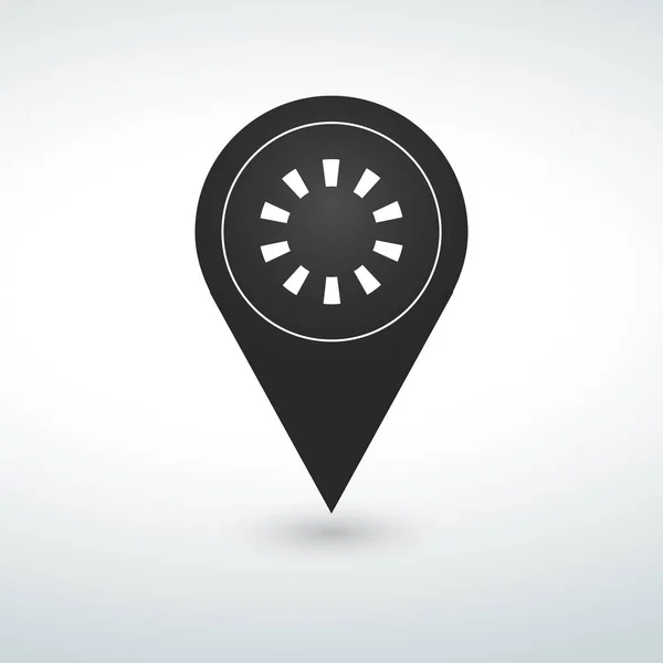 Κουμπί Εικονίδιο Χάρτη Καρφίτσα Καρφίτσα Λευκό Φόντο — Διανυσματικό Αρχείο