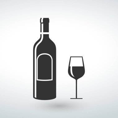 beyaz bir arka plan üzerinde şarap simgesi tasarım eleman izole vektör.