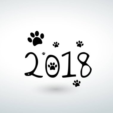 2018 köpek yıl izole vektör beyaz bir arka plan üzerinde.