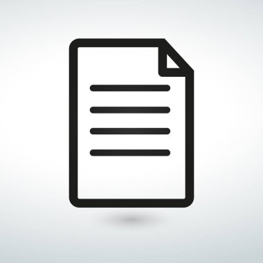 beyaz bir arka plan üzerinde belge vektör simge izole vektör.