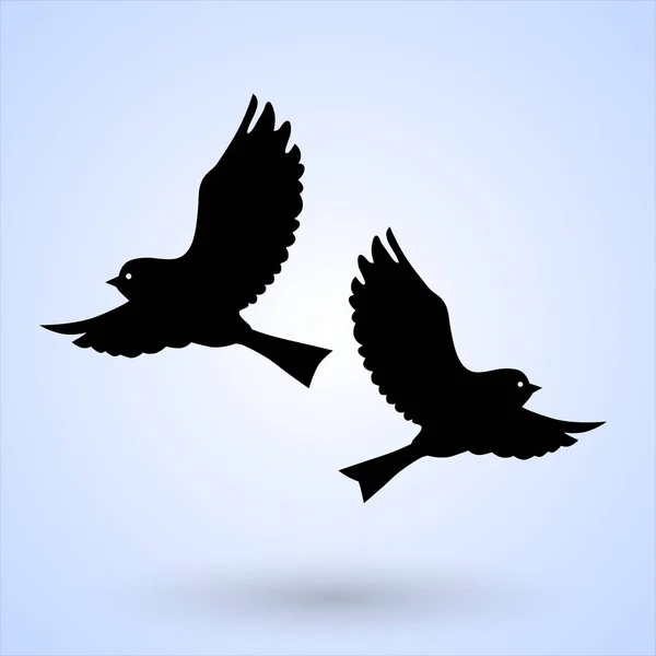 Bird Vector Picture Icon Isplated Vector Blue Background — Stock Vector