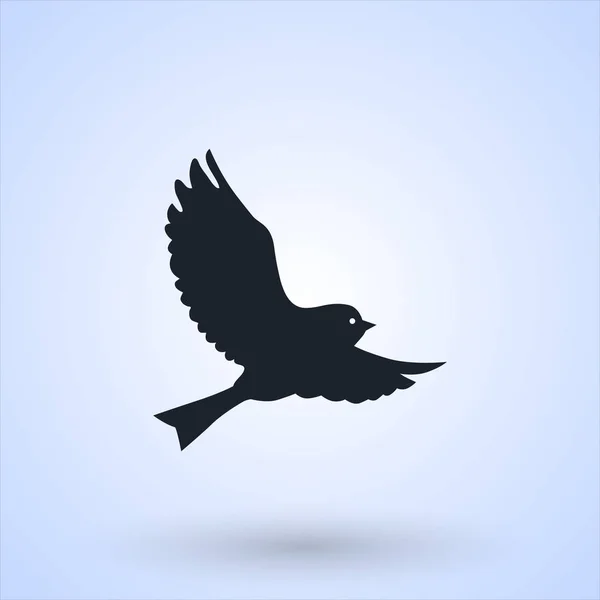 鸟向量图片图标在蓝色背景上被镀金的向量 — 图库矢量图片