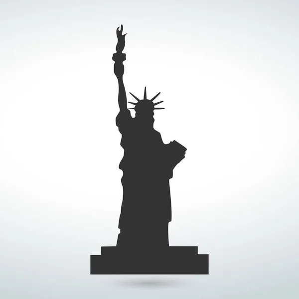 Liberty New York Landmark Amerikan Simge Vektör Heykeli Stok Illüstrasyon