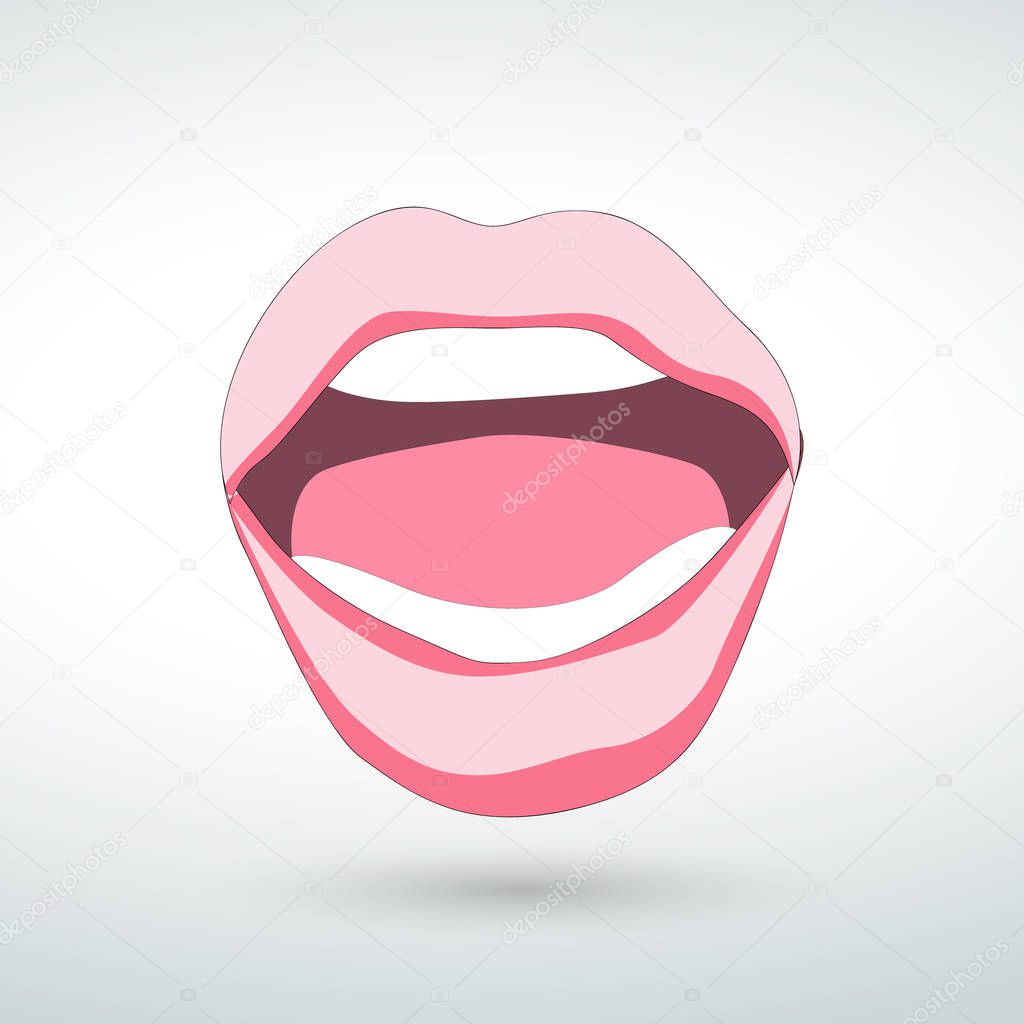 a beautiful smile lip vector icon isolated vector.