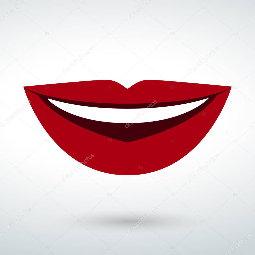 a beautiful smile lip vector icon isolated vector.