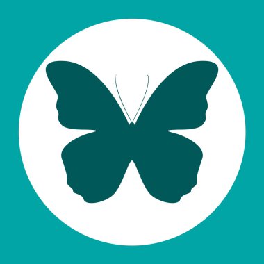 kelebek simge izole vektör wite backroun üzerinde.