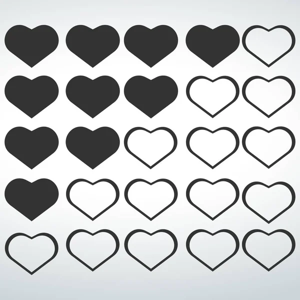 Diseño Del Corazón Icono Vector Aislado Fondo Blanco — Vector de stock