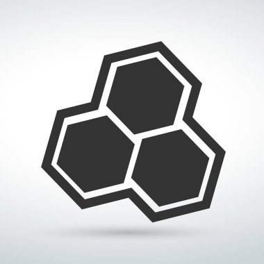 Satırı simgesi molekül beyaz bir arka plan üzerinde izole..