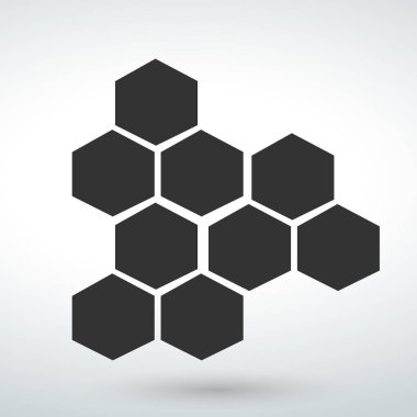 Simge molekül izole vektör beyaz bir arka planda satır.