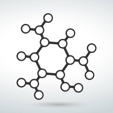 Simge molekül izole vektör beyaz bir arka planda satır.