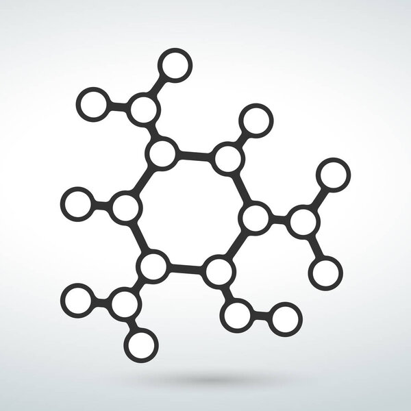 Line icon Molecule isolated vector on a white background.