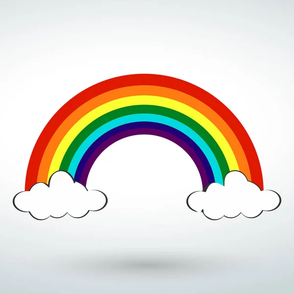 Regenboog Pictogram Plat Geïsoleerd Vector Een Wit Backround — Stockvector