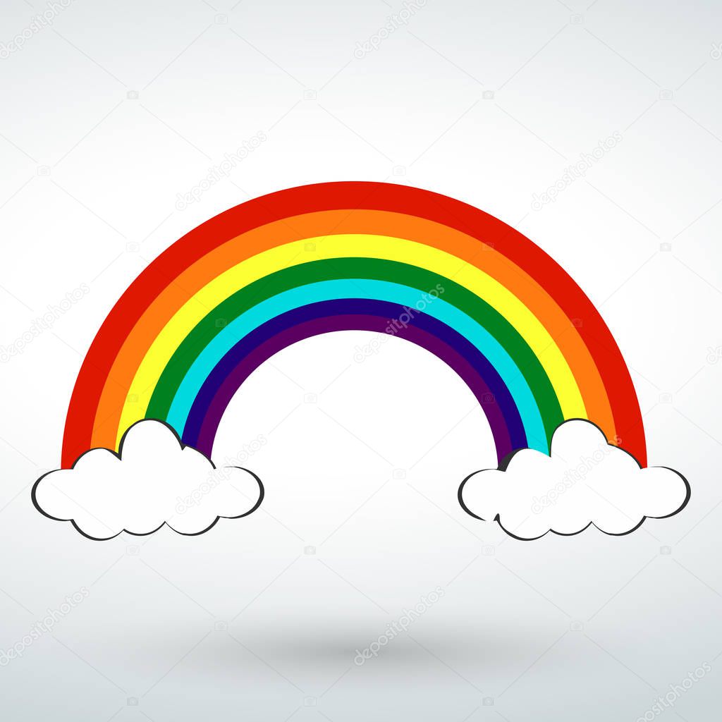 Rainbow icon flat isolated vector on a white backround..