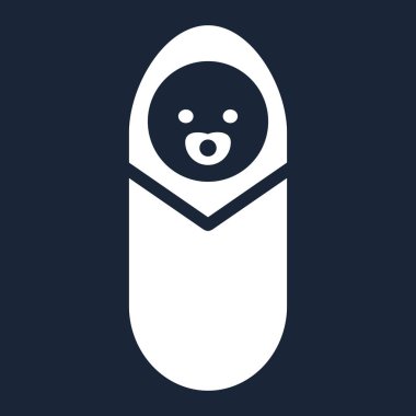 Bebek simge izole vektör simgesine mavi artalanları.