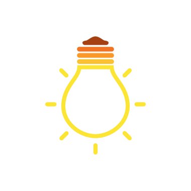 Ampul çizgisi simgesi vektörü, beyaz arkaplanda izole edilmiş