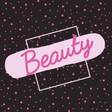 makyaj ikonu güzellik vektörü pembe arkaplan tasarımı