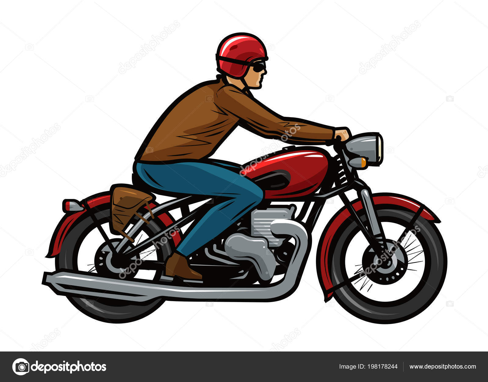 Vetores de Motoqueiro Anda De Moto Moto O Conceito De Transporte Ilustração  Em Vetor Dos Desenhos Animados e mais imagens de Macho - iStock