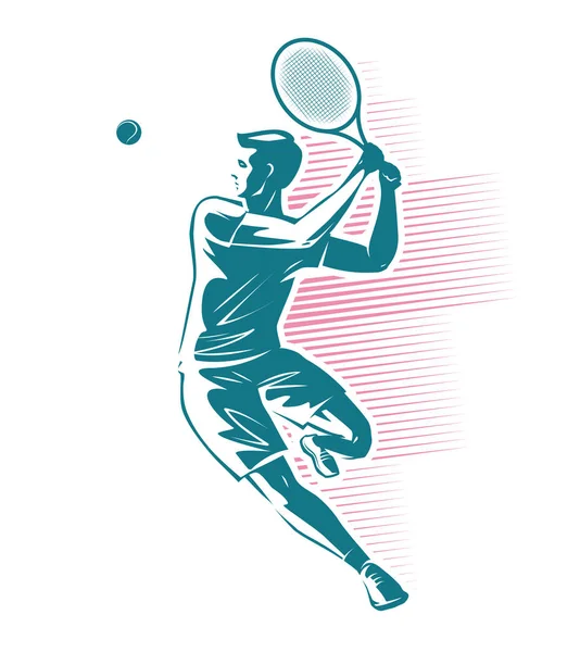 Tennisspielerin Sportabzeichen Vektor Illustration Isoliert Auf Weißem Hintergrund — Stockvektor