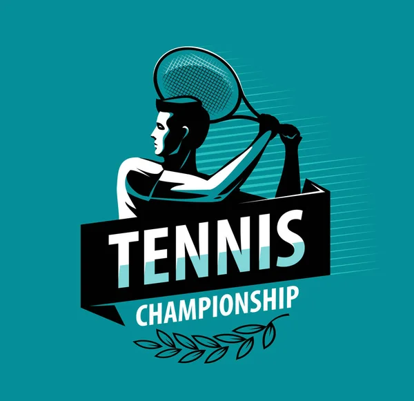 网球锦标赛标志或标签 体育概念 — 图库矢量图片
