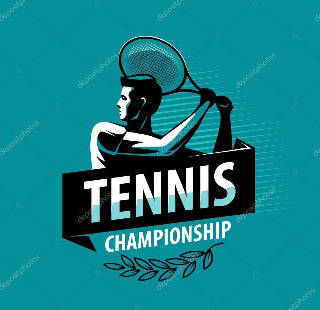Tennis championship logo or label. sport concept. vector