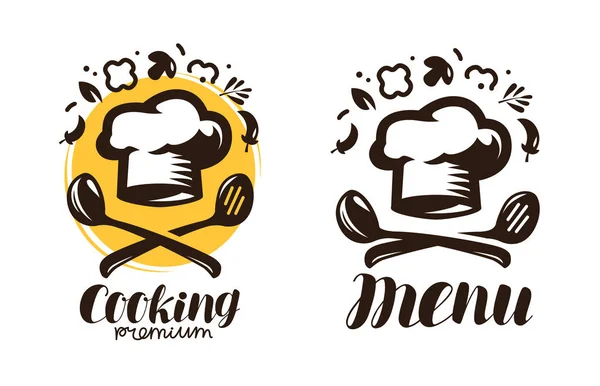 Cuisine Logo Cuisine Étiquettes Pour Menu Restaurant Café Vecteur — Image vectorielle