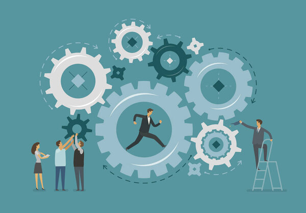 Business infographic. Teamwork, collaboration work concept Vector