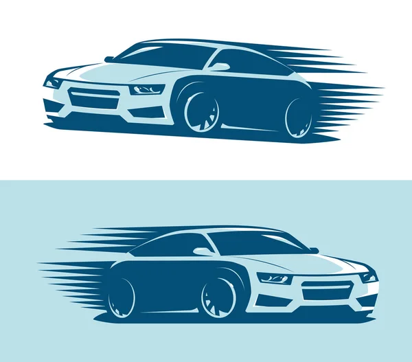 Carro desportivo em movimento, logo. ilustração arte vetorial abstrata —  Vetores de Stock