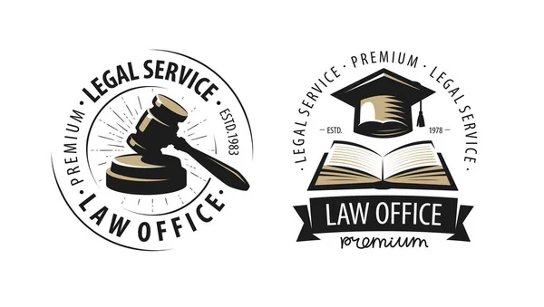 Oficina Abogados Abogado Logotipo Etiqueta Del Abogado Símbolo Justicia Ilustración — Archivo Imágenes Vectoriales