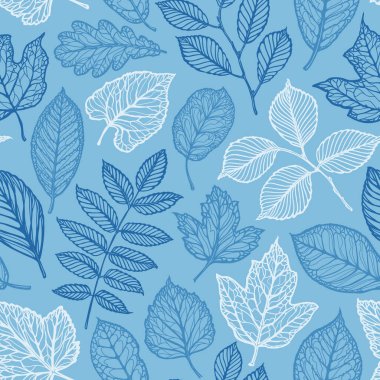 Çiçek desenli. Dekoratif yaprakları. Sorunsuz arka plan vektör çizim