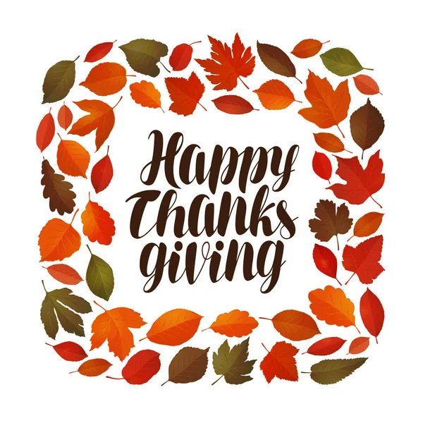 Joyeux Thanksgiving Carte Voeux Bannière Vacances Illustration Vectorielle Isolée Sur — Image vectorielle