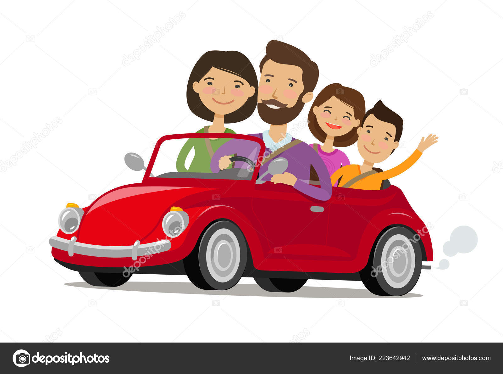 Happy Family Travelling Car Journey Travel Concept Cartoon Vector Stock  Vector Image by ©sergeypykhonin #223642942