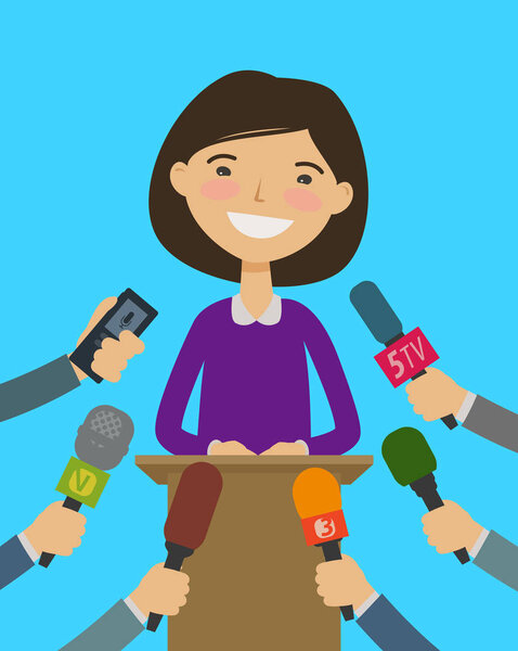 Публичный спикер, интервью с журналистами. Телевидение, журналистика, телевизионная концепция мультфильма
