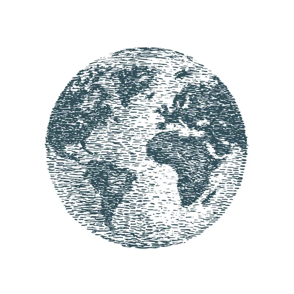 Wereld Planet Earth Schets Business Concept Hand Getekend Vintage Vector — Stockvector