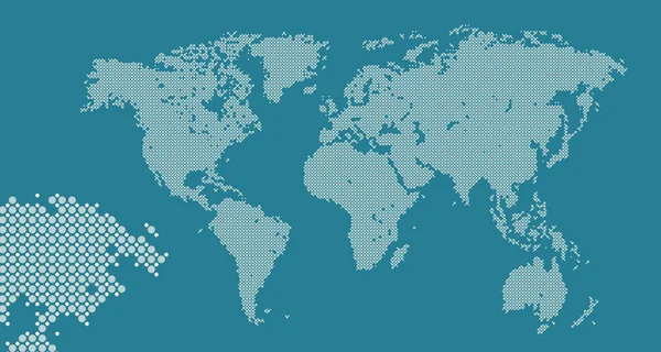 Mapa mundial punteado, abstracto. Viajes, concepto de negocios. Ilustración vectorial — Vector de stock