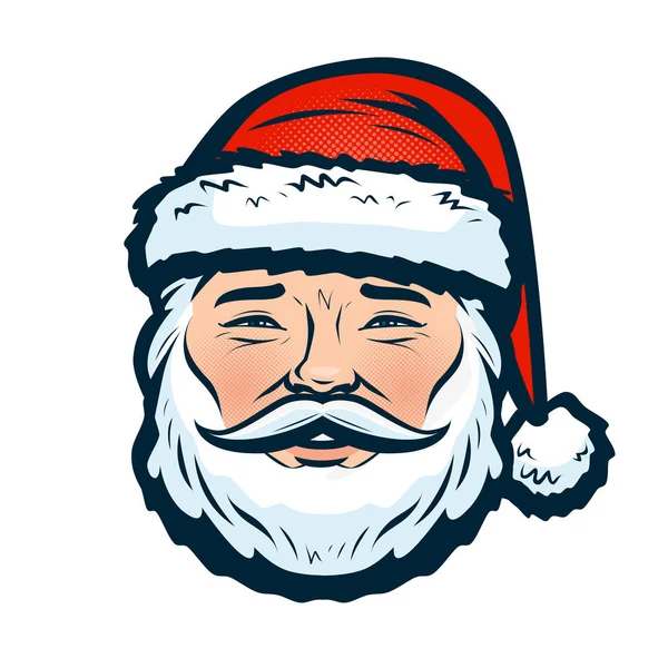 Retrato Papá Noel Feliz Símbolo Navidad Año Nuevo Ilustración Vectorial — Vector de stock