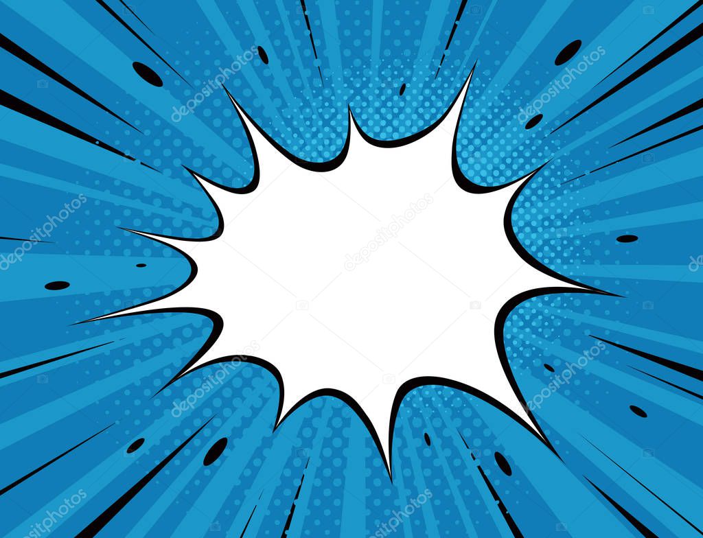 Comic explosion, comic style. Cartoon vector illustration