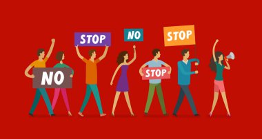 insanlar kamu protesto etmek için katılmak. Gösteri, grev kavramı