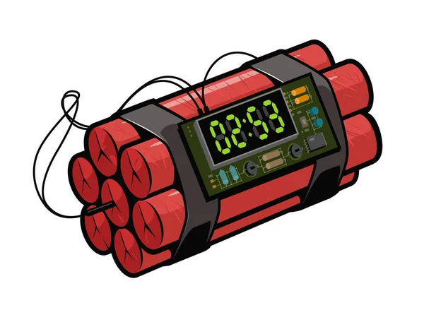 Dynamit Časovaná Bomba Stylu Retro Pop Art Kreslený Komiks Vektorové — Stockový vektor