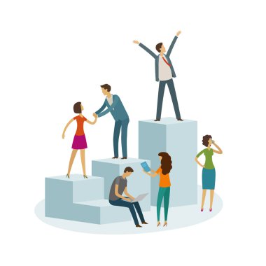 iş adamları. Kariyer, eğitim, office iş kavramı infographics vektör