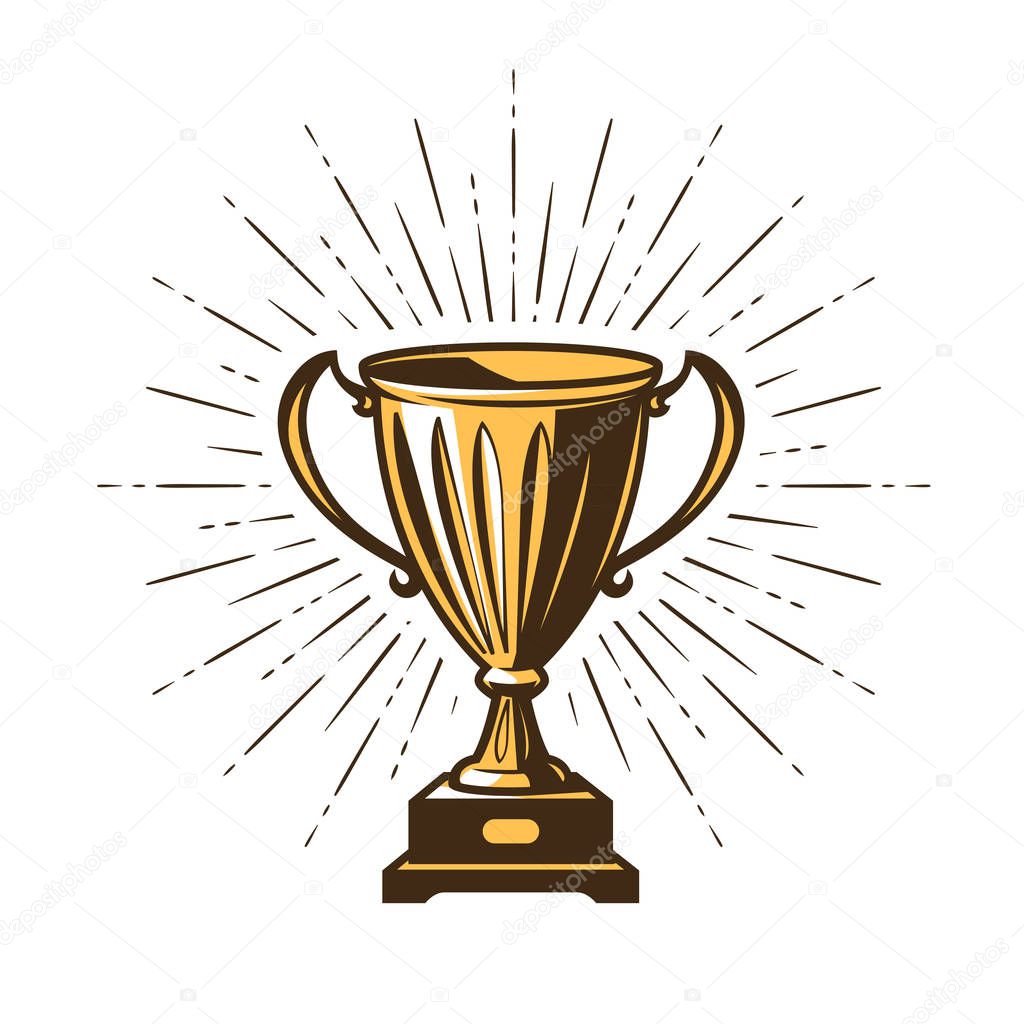 Winner trophy award. win, winning, champion symbol vector illustration