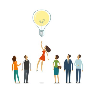 İş fikri, kavram. Kariyer, başarı, motivasyon, beyaz arka plan üzerinde izole ilerleme vektör çizim