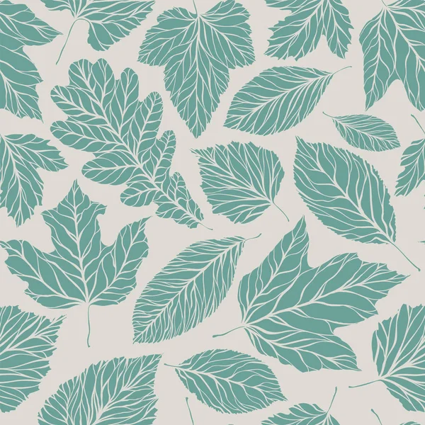 Fond sans couture. Motif de feuilles décoratives. Illustration vectorielle vintage — Image vectorielle