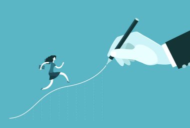 İş kavramı. Hedef yolu. Infographics vektör çizim