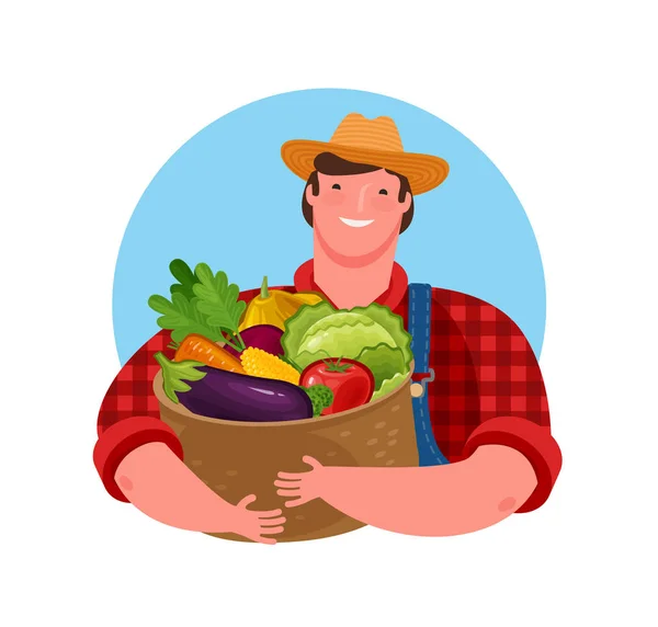 Fresh vegetables, food logo. Agriculture, cartoon vector illustration — Stock Vector